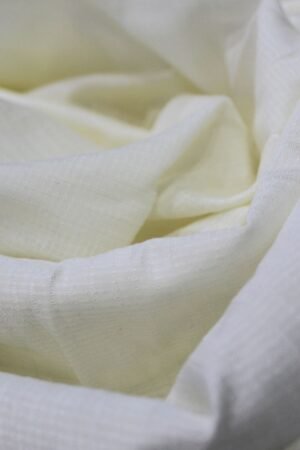 Ivory White PV Berlin Fabric 80% Viscose 20% Polyester | 90 GSM Woven Ladies Western Top Fabric | 58 Inch Width