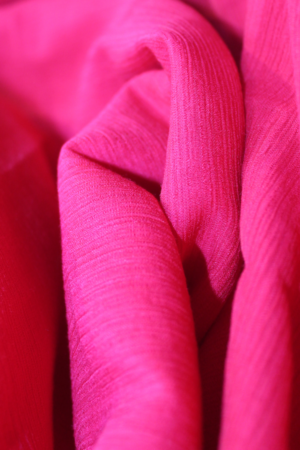 Flamingo Pink PV Chiffon Fabric 90% Viscose 10% Polyester | 85 GSM Lightweight Woven Fabric | 58 Inch Width