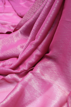 Pink Sapphire Shimmer Indian Traditional Fabric 100% Polyester | 60 GSM Woven Ethnic Wear Fabric | 44 Inch Width