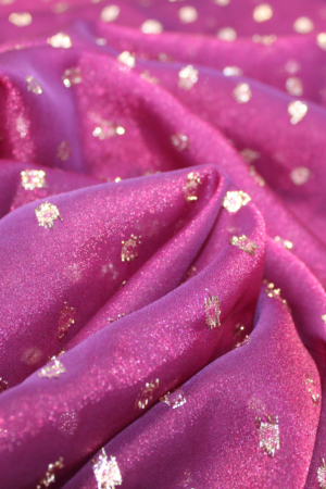 Electric Pink Menorca Fabric 100% Polyester | 50 GSM Woven Fabric for Indian Traditional Wear, Scarves & Dupattas | 44 Inch Width