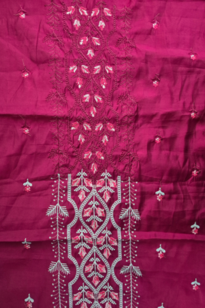 Floral Panel Embroidery Fabric with Running Vine Design | Decorative Embroidered Fabric for Kurtis, Suits, Dresses, Sarees & Ethnic Wear