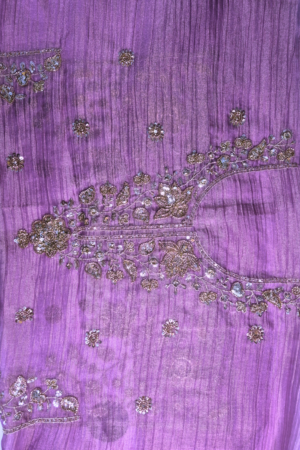 Floral Corner Embroidery Fabric with Sequin & Bead Work | Decorative Embroidered Fabric for Sarees, Dupattas, Suits, Lehengas & Ethnic Wear